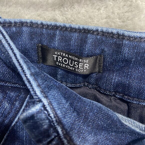 WHBM Jeans Sz 14 Extra High Rise Cargo Wide Leg Relaxed Fit Soft Trouser - Picture 5 of 14